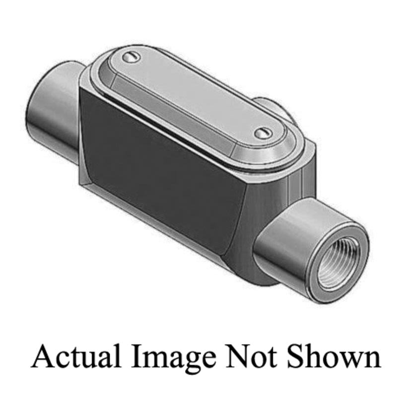 T&B® BlueKote® T27CG-TB Type T Pre-Assembled Conduit Body With Cover and Gasket, 3/4 in Hub, Form 7 Form, 9.1 cu-in Capacity, Gray Iron, Zinc Plated with Epoxy Powder Coated